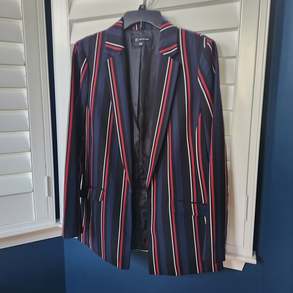 INC International Concepts Blazer - Black, Red, White Stripes